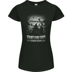 Wait For Me Wizard Always Late Womens Petite Cut T-Shirt - Picture 1 of 3