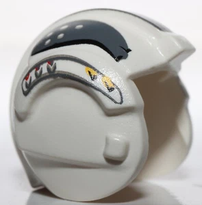 Lego Star Wars Minifig Helmet Rebel Pilot Dark Bluish Gray Curved Pattern - Picture 1 of 1