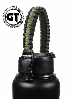 GALAXTEK Paracord Handle Strap with Safety Ring and Carabiner for Hydro Flask Accessories