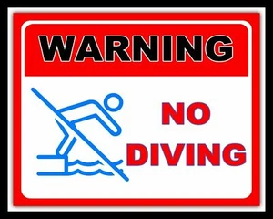 10" x 8" NO DIVING SWIMMING POOL HOT TUB METAL PLAQUE TIN SIGN OTHERS LISTED 671 - Picture 1 of 3