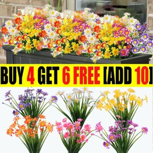 Artificial Flowers Plastic Fake Plant UV Resistant Home In/Outdoor Garden Decor~ - Picture 1 of 33