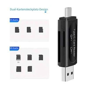 Kartenleser 5 in 1 Speicherkarten USB Typ-C Lesegerät Micro SD OTG Adapter NEU - Photo 1/3