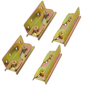 4 Sets No Mortise Bed Rail Fittings Wooden Bed Frame Connectors Fasteners - Picture 1 of 7