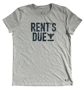 Under Armour T Shirt Womens Gray Blue Project Rock Rents Due Short Sleeve Size M - Picture 1 of 7