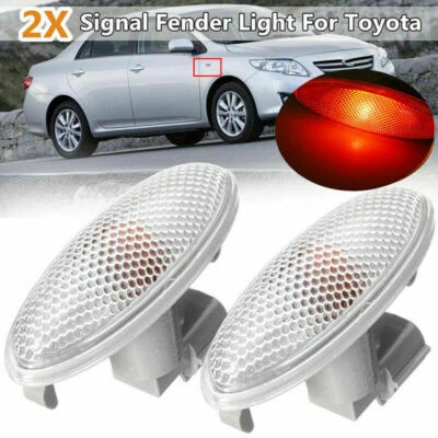 For Toyota Yaris 2005-2011 LED 2Pcs Side Marker Turn Signal Lamps Fender Lights - Image 1 of 4