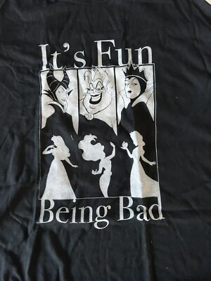 Top Disney "It's Fun Being Bad" para mujer talla grande espalda deportiva negro con gráfico Foto 1 de 4