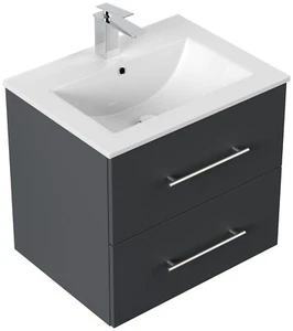 Badmöbel Waschplatz Waschbecken 60 cm mit Unterschrank grafit - Bild 1 von 1