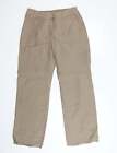 FSR Womens Brown Viscose Trousers Size 12 L31 in Regular Zip