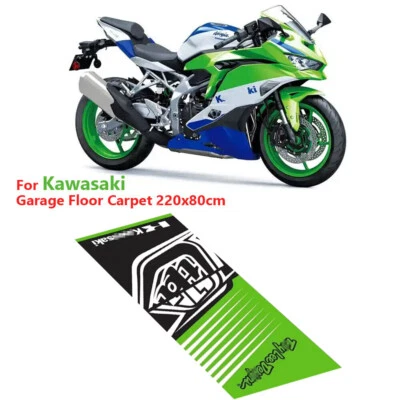 For Kawasaki 31'' x 87'' Motorcycle Garage Floor Pit Mat Workshop - Image 1 of 3