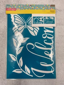 Lot of 2 Stencils Welcome & Blessed 7" x 10" home decor - Picture 1 of 2