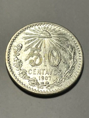 1907 Mexico 50 Centavos Silver/Curved 7 AU++ #20420 - Image 1 of 4