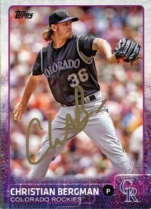 2015 Topps CHRISTIAN BERGMAN Signed Card autograph ROCKIES