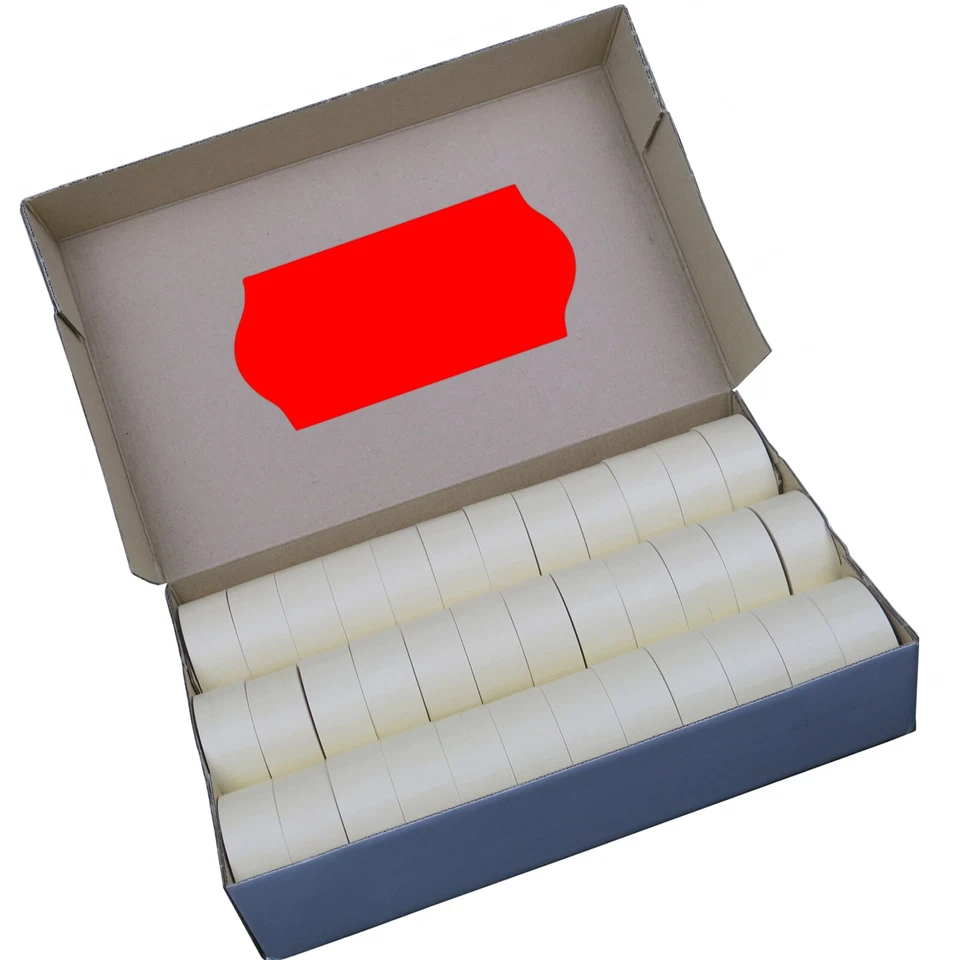 PB-ONLINEHANDEL Etiketten 26x12mm leuchtrot für Preis Auszeichner Etikettierer