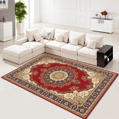 Traditional Floral Oriental Medallion Area Rug Persien Style Throw Runner Mat - Image 1 of 4