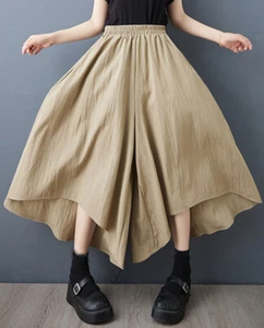 Summer Womens Pants Trousers Wide Leg Loose High Waist Casual Pants Pantskirt - Picture 1 of 10