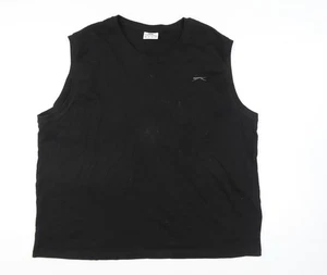 Slazenger Men's Black Tank Top 4XL Sleeveless Cotton - Picture 1 of 12