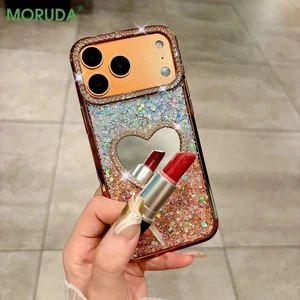 Luxus Diamond Heart Mirror Case für iPhone 17 17Pro 17Pro Max Air Shiny Cover - Bild 1 von 20