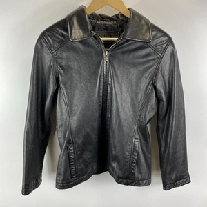 Giacca Bomber Moto Vintage Wilson's Extra Small XS Pelle Nera Full Zip - Foto 1 di 20