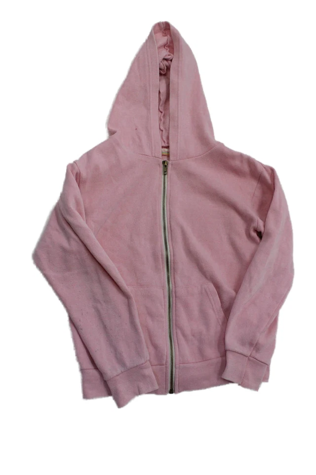 Moletom com capuz vintage Havana infantil meninas zíper completo rosa algodão tamanho 16 - Imagem 1 de 4