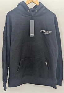 Represent Men’s Logo Cotton Owners Club Hoodie Black - Size Large - Picture 1 of 7