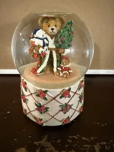 VINTAGE SAN FRANCISCO MUSIC BOX ROTATING SNOW GLOBE BEARS XMAS - Picture 1 of 4