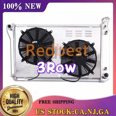 Radiador, cubierta y ventilador de 3 filas para camioneta Chevy GMC C/K 1500 2500 3500 1988-1999 28"" W Foto 1 de 4