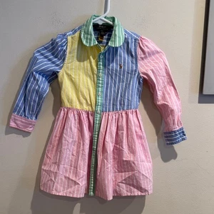 Polo Ralph Lauren Girls Multicolor Striped Button Down Shirt Size 4 Girls - Picture 1 of 6