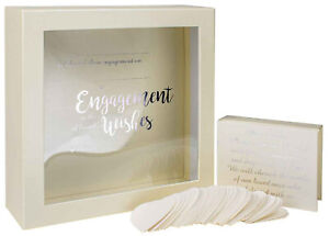 Engagement Wishes Message Keepsake Drop Box Guest Book with Message Cards