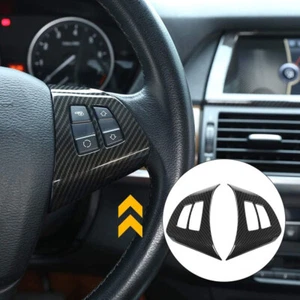 Para BMW X5 E70 X6 E71 2008-2013 Volante Botón Marco Cubierta Tipo Fibra de Carbono - Imagen 1 de 11
