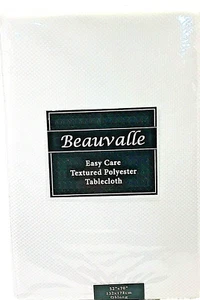 Beauvalle Klassisch Weiß 52"x70" Längliche Tischdecke Strukturiert, Pflegeleicht, Polyester - Bild 1 von 6