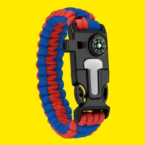 Waterproof Outdoor Adjustable Paracord Survival emergency Bracelet Compass Rope - Picture 1 of 1