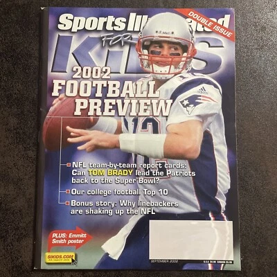 2002 Sports Illustrated For Kids TOM BRADY 1st Cover / Includes Cards, NO Poster - Imagem 1 de 4