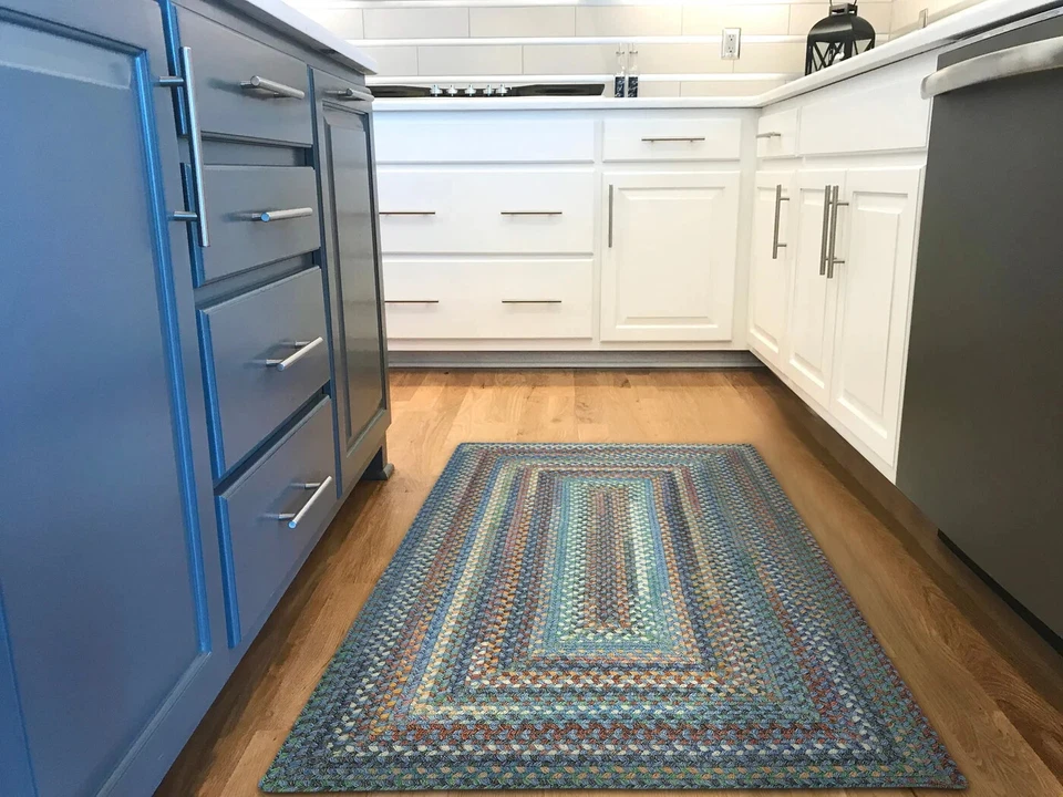 Capel Rugs American Classic Legacy Blue Wool Blend Country Braided Rectangle Rug - Image 1 of 4