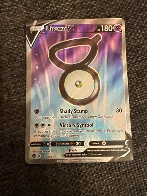 Pokemon Unown V (Full Art) 176/195 Silver Tempest Ultra Rare Pack Fresh Full Art - Image 1 of 2