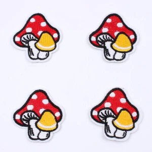 Cartoon Mushroom Embroidered Handmade Badges Sewing Hat Clothe Jeans Badge 10pcs - Picture 1 of 10