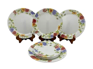Corelle Corning Summer Blush Stiefmütterchen 4 Essteller 10,25” & 4 Salatteller 7” - Bild 1 von 23