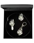 Boxer - Silver Covered Set With A Dog In Black Box, High Quality, Art Dog Uk
