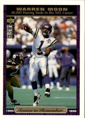 1996 Collector's Choice Season to Remember Blow-ups Warren Moon #65 Vikings 8G - Image 1 of 2