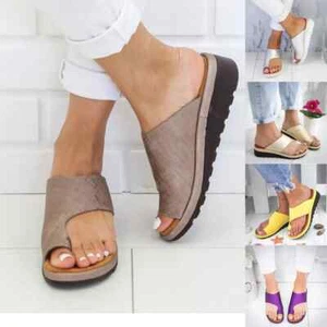Women's Sandals  New Female Shoes Comfy Platform Flat Sole Orthopedic Bunion - Picture 1 of 17