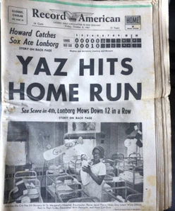Boston Red Sox Oct 6, 1967 Record American World Series-Yaz Hits Homer! Tony C.! - Picture 1 of 6