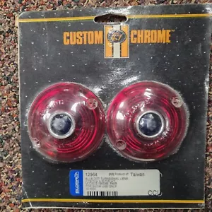 Custom Chrome Blue Dot Turn Signal lens Chopper Bobber FLH 1963-85 24-12 - Picture 1 of 2