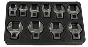 Metric 3/8" Drive Crowfoot Wrench Set 10 PC - Picture 1 of 4