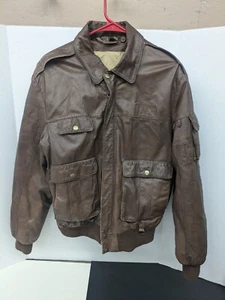 Rex Marsee Leather Barnstormers Flight Aviator BOMBER Racing JACKET Coat Mens 42 - Picture 1 of 24