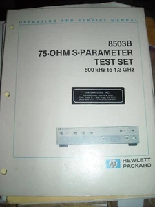 Juego de prueba de parámetros HP 8503B 75 OHM S 500 kHz 1,3 GH manual de operación y servicio - Imagen 1 de 3