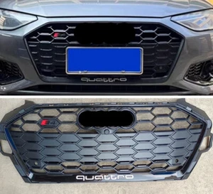 Parrilla delantera de malla negra de panal para Audi A4 S4 RS4 2020 2021 2022 2023 - Imagen 1 de 5