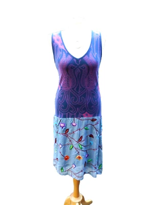 Vestido AMES NUEVO CON ETIQUETAS De Colección CUSTO BARCELONA Bordado Coastalcore Cottagecore Azul L Foto 1 de 4