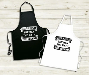 Grandad The Man The Myth The Legend Apron BBQ Kitchen Cook Grill Father's Gift - Picture 1 of 3