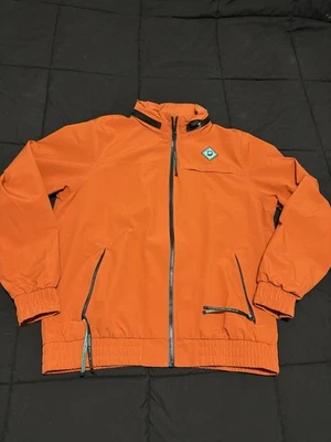 Outdoor Afro x REI Jacket Men Medium Orange Full Zip Packable Hood Full Zip - Image 1 of 4