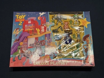 Toy Story 2 Al's Toy Barn Deluxe Playset Woody Buzz Zurg Sealed Water Damage - Image 1 of 4