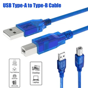 Camera Scanner Wire USB 2.0 Printer Cable Sync Data Cord Type A Male To B Male - Picture 1 of 12
